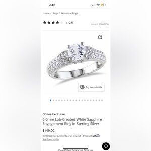 Size 9 Zales Engagement Ring